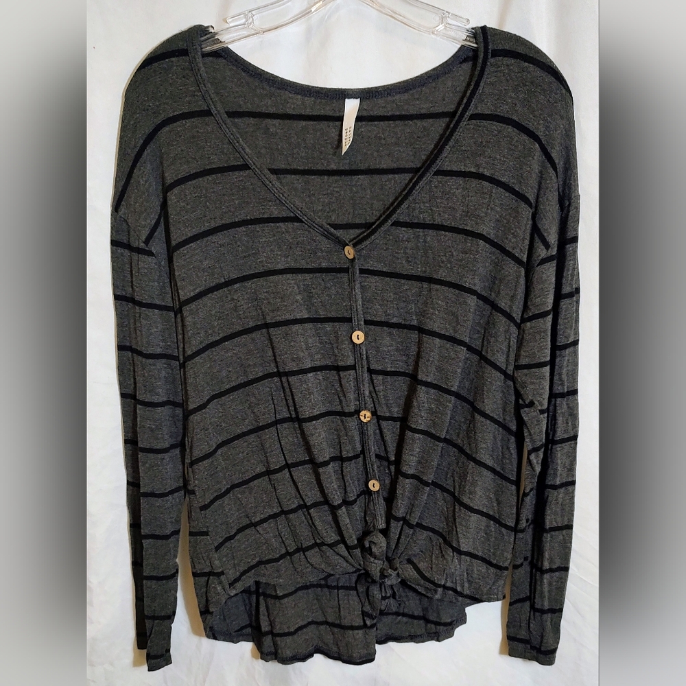 Native People Striped Gray Women's Top